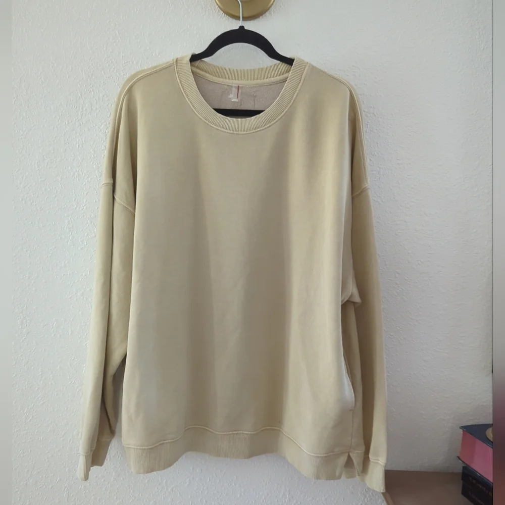Free People FP Movement All Star Oversized Tunic Oatmilk Size LARGE Nwot